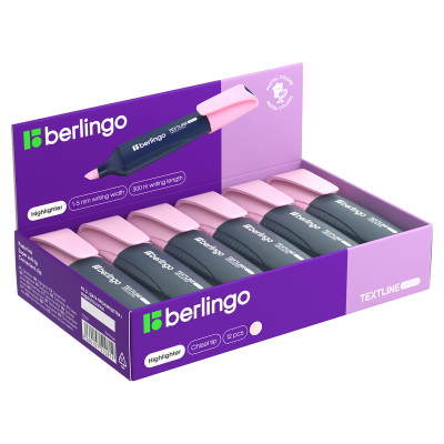 Текстовыделитель Berlingo "Textline HP200" пастельный цвет, фламинго, 1-5мм