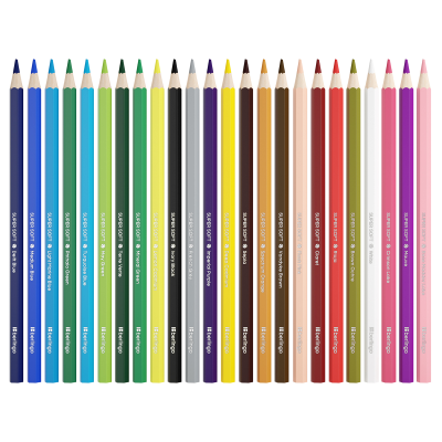 Карандаши цветные Berlingo "SuperSoft. Замки", 24цв., заточен., картон, европодвес
