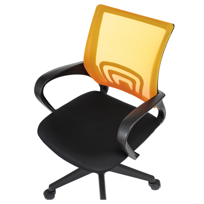Кресло оператора Helmi HL-M95 R (695) "Airy", спинка сетка оранжевая/сиденье ткань TW черная, пиастра
