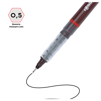 Ручка капиллярная Rotring "Tikky Graphic" черная, 0,5мм