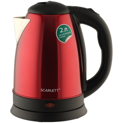 Чайник электрический Scarlett SC-EK21S76, 2л, 1800Вт, нержавеющая сталь, красный