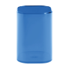 Подставка-стакан СТАММ "Фаворит", пластиковая, квадратная, тонированная синяя