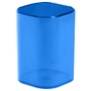 Подставка-стакан СТАММ "Фаворит", пластиковая, квадратная, тонированная синяя