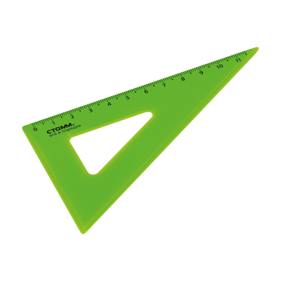 Треугольник 30°, 11см СТАММ, пластиковый, прозрачный, неоновые цвета, ассорти