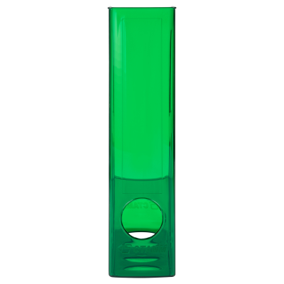 Лоток для бумаг вертикальный СТАММ "Лидер", тонированный зеленый, ширина 75мм