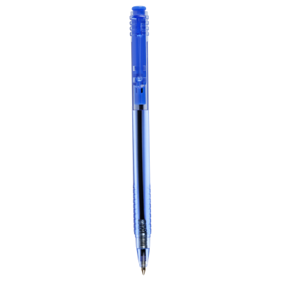 Ручка шариковая автоматическая СТАММ "500" синяя, 0,7мм, тонированный корпус