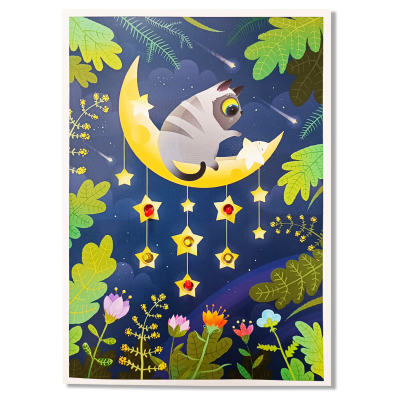 Набор для опытов Десятое королевство "Лунный кот", открытка формат А5