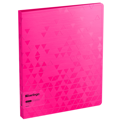 Папка с 40 вкладышами Berlingo "Neon", 24мм, 1000мкм, розовый неон, с внутр. карманом