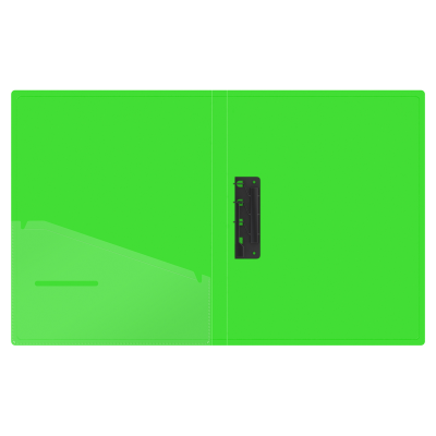 Папка c зажимом Berlingo "Neon" А4, 17мм, 1000мкм, зеленый неон, D-кольца, с внутр. карманом
