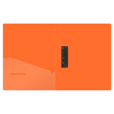 Папка c зажимом Berlingo "Neon" А4, 17мм, 1000мкм, оранжевый неон, D-кольца, с внутр. карманом