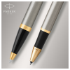 Набор Parker "IM Brushed Metal GT": ручка шариковая, 1,0мм и ручка-роллер, 1,0мм, подарочная упаковка