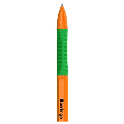 Ручка шариковая Berlingo "Tribase grip orange" зеленая, 0,7мм, грип