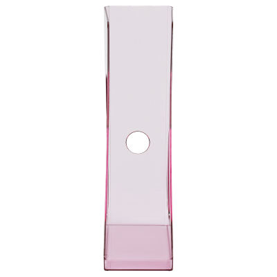 Лоток для бумаг вертикальный СТАММ "Актив", тонированный розовый, ширина 70мм