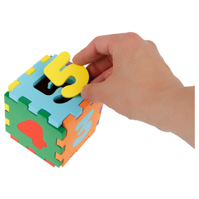 Развивающая игрушка ТРИ СОВЫ Кубик-сортер "Веселый счет", EVA, 6 пазлов, 12 элементов