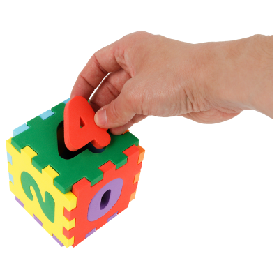 Развивающая игрушка ТРИ СОВЫ Кубик-сортер "Веселый счет", EVA, 6 пазлов, 12 элементов