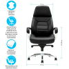 Кресло руководителя Helmi HL-ES08 "Monolith", повышенной прочности, экокожа черная, мультиблок, алюминий, до 250кг