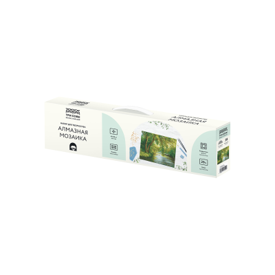 Алмазная мозаика ТРИ СОВЫ "Плачущая ива", 40*50см, холст, картонная коробка с пластиковой ручкой