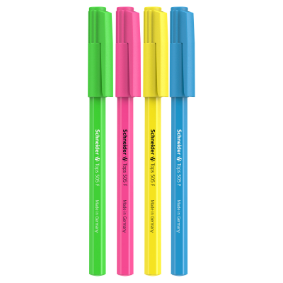 Ручка шариковая Schneider "Tops 505 F Candy" синяя, 0,8мм, корпус неон ассорти