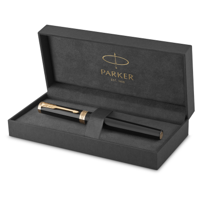 Ручка-роллер Parker "Ingenuity Black GT" черная, 0,5мм, подарочная упаковка