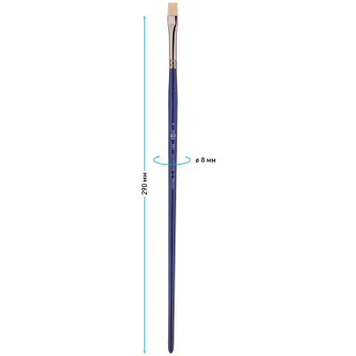 Кисть художественная синтетика упругая Гамма "Манеж", плоская №4, длинная ручка