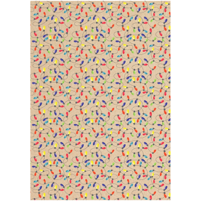 Упаковочная бумага крафт 70*100см, MESHU "Разноцветная гирлянда", 70г/м2