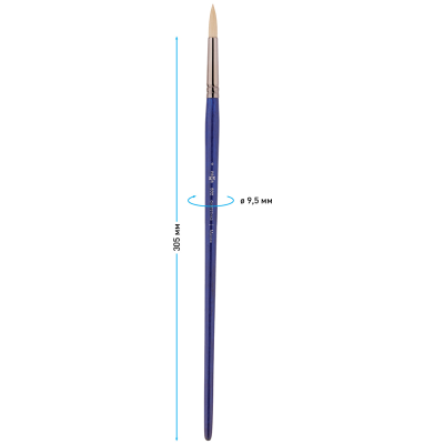 Кисть художественная синтетика упругая Гамма "Манеж", круглая №6, длинная ручка