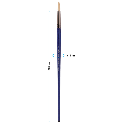 Кисть художественная синтетика упругая Гамма "Манеж", круглая №8, длинная ручка