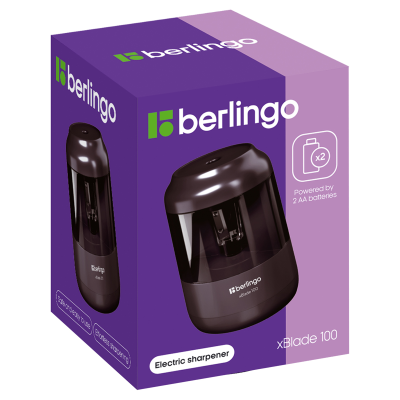 Точилка электрическая Berlingo "xBlade 100" 1 отверстие, с контейнером, картон. упаковка