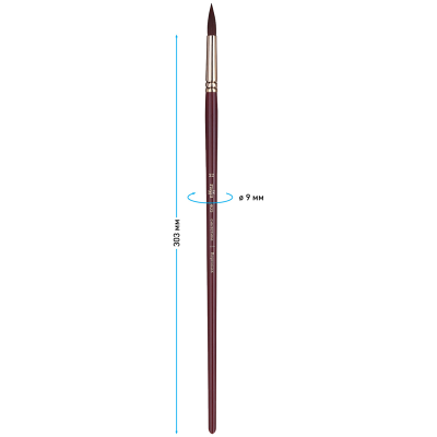 Кисть художественная синтетика бордовая Гамма "Вернисаж", круглая №22, длинная ручка