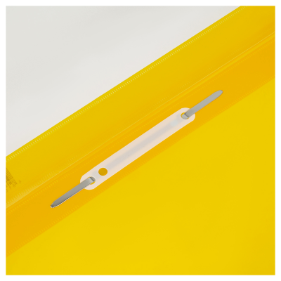 Папка-скоросшиватель пластик. перф. СТАММ А4, 180мкм, желтая с прозр. верхом