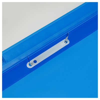 Папка-скоросшиватель пластик. перф. СТАММ А4, 180мкм, синяя с прозр. верхом