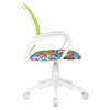 Кресло детское Helmi HL-K95 R (W695) "Airy", спинка сетка салатовая/сиденье ткань с рисунком маскарад, пиастра, пластик белый