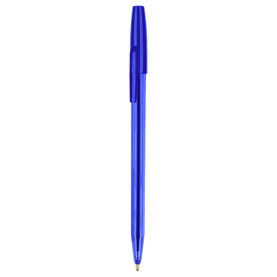 Ручка шариковая СТАММ "049" 4шт., синие, 0,7мм, тонированный корпус, пакет с европодвесом