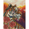 Алмазная мозаика ТРИ СОВЫ "Тигр и розы", 30*40см, холст на деревянном подрамнике, картонная коробка с пластиковой ручкой