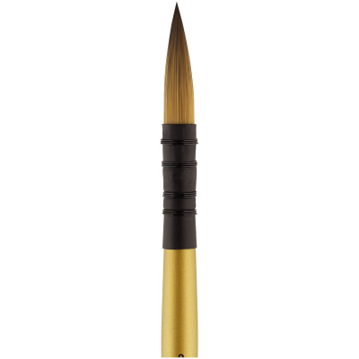 Кисть художественная синтетика Гамма "GOLD BRUSH", круглая №8, французское крепление, короткая ручка
