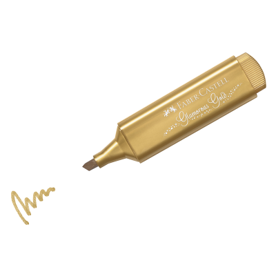 Текстовыделитель Faber-Castell "TL 46 Metallic" мерцающий золотой, 1-5 мм