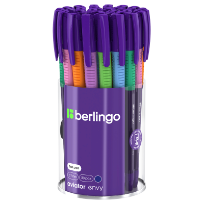 Ручка шариковая Berlingo "Aviator Envy" синяя, 0,7мм, грип, туба