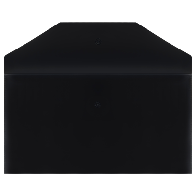 Папка-конверт на кнопке СТАММ С6+, 150мкм, пластик, непрозрачная, черная