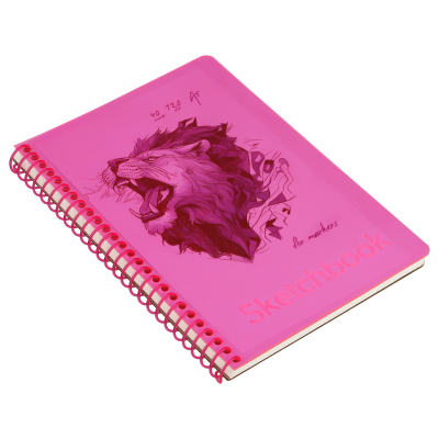 Скетчбук 40л., А5 на гребне BG "Neon. Pink", маркерная бумага 120г/м2