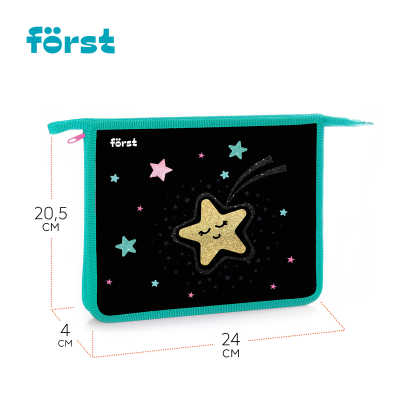 Папка для тетрадей 1 отделение, А5 Först "Stars", 240*205*40мм, пластик, на молнии