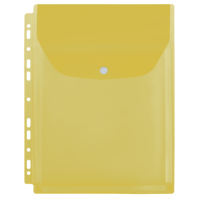 Папка-вкладыш с перфорацией на кнопке OfficeSpace А4, ПВХ, 180мкм, расширяющаяся до 250л., цветная, ассорти