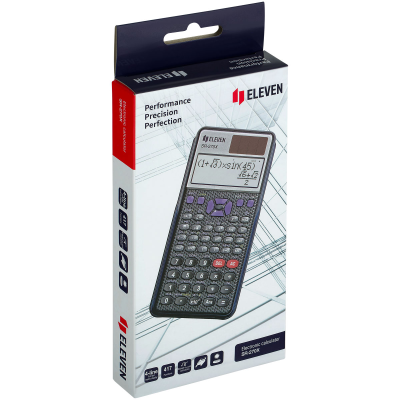 Калькулятор научный Eleven SR-270X, матричный дисплей, 417 функций, двойное питание, 81*165*16 мм, черный