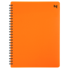 Тетрадь 48л., А5 клетка на гребне BG "Neon", пластиковая обложка, оранжевая