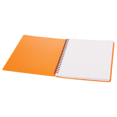 Тетрадь 48л., А5 клетка на гребне BG "Neon", пластиковая обложка, оранжевая