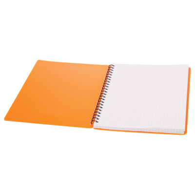 Тетрадь 60л. А5 клетка на гребне BG "Neon", пластиковая обложка, оранжевая