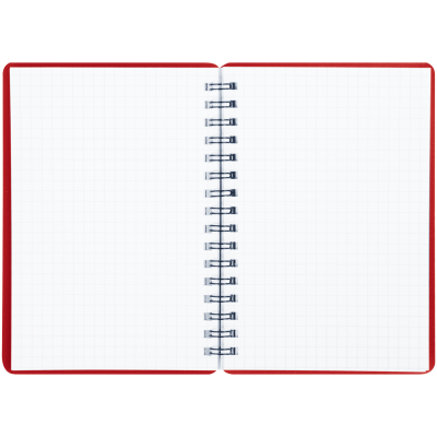 Записная книжка А6 60л. на гребне BG "Base", красная пластиковая обложка, тиснение фольгой