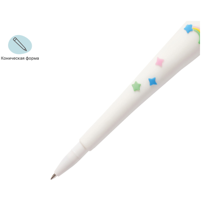 Ручка шариковая MESHU "Unicorn" синяя, 0,7мм, большой корпус, софт-тач, с топпером