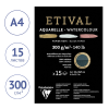 Альбом для акварели, 15л., А4, на склейке Clairefontaine "Etival", 300г/м2, торшон, холод. пресс., черный