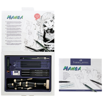 Набор графических материалов Faber-Castell "Pitt Artist Pens Manga Starter Set" с манекеном, 9 предметов