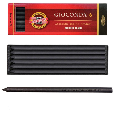 Грифели для цанговых карандашей Koh-I-Noor "Gioconda", HB, 5,6мм, 6шт., круглый, пластик. коробка